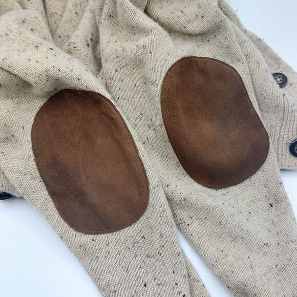 Autumn Cashmere Hi Low Suede Elbows 100% Cashmere Sweater Women's Medium Buttons - Picture 4 of 8